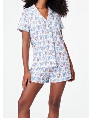Roller Rabbit Greenwich Monkey Pajama Set Womens Large 2 Piece Whimsical Comfy